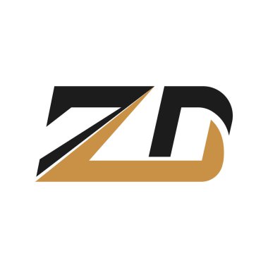 Yaratıcı soyut harf zd logo tasarımı. Bağlı harf dz logo tasarımı.