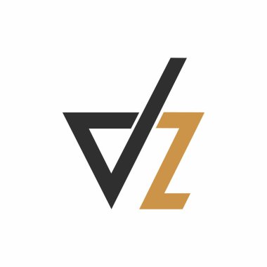 İlk dz harfi logo vektör şablonu tasarımı. Bağlı harf zd logo tasarımı.