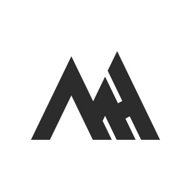İlk MH harfi logo vektör şablonu tasarımı. Yaratıcı soyut harf logosu tasarımı. Bağlı harf hm logo tasarımı.