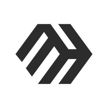 İlk MH harfi logo vektör şablonu tasarımı. Yaratıcı soyut harf logosu tasarımı. Bağlı harf hm logo tasarımı.