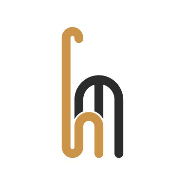 İlk MH harfi logo vektör şablonu tasarımı. Bağlı harf hm logo tasarımı.