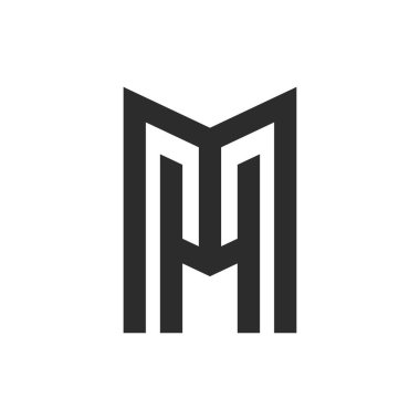 İlk MH harfi logo vektör şablonu tasarımı. Yaratıcı soyut harf logosu tasarımı. Bağlı harf hm logo tasarımı.