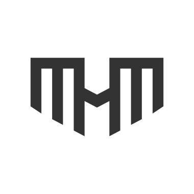 İlk MH harfi logo vektör şablonu tasarımı. Bağlı harf hm logo tasarımı.