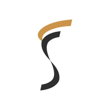 Yaratıcı soyut harf f fs logo tasarımı. Bağlı harf sf logo tasarımı.