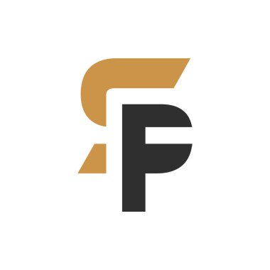 Yaratıcı soyut harf f fs logo tasarımı. Bağlı harf sf logo tasarımı.