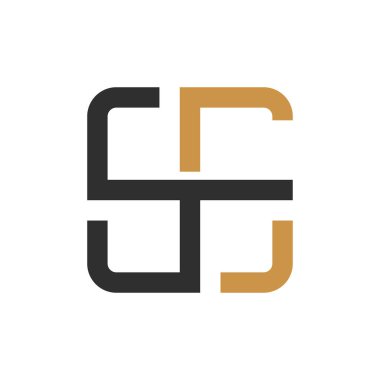 İlk SF harfi logo vektör şablonu tasarımı. Bağlı harf finin logo tasarımı. Basit sf vektör şablonu.