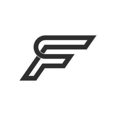 İlk SF harfi logo vektör şablonu tasarımı. Bağlı harf finin logo tasarımı. Basit sf vektör şablonu.