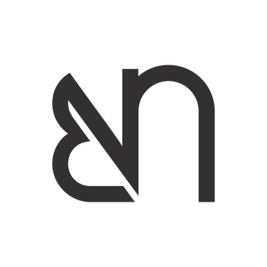 Yaratıcı modern iş tipografi vektör şablonlu ilk bn harfi logosu. Yaratıcı soyut harf nb logo tasarımı.