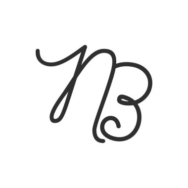 Yaratıcı modern iş tipografi vektör şablonlu ilk bn harfi logosu. Yaratıcı soyut harf nb logo tasarımı.