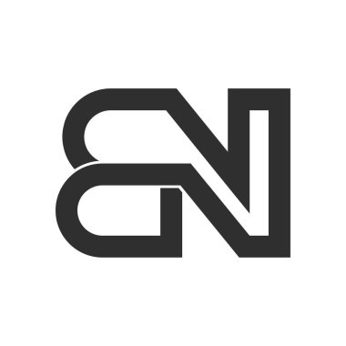 Yaratıcı modern iş tipografi vektör şablonlu ilk bn harfi logosu. Yaratıcı soyut harf nb logo tasarımı.