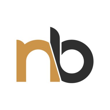 Yaratıcı soyut harf nb logo tasarımı. Bağlı harf bn logo tasarımı.