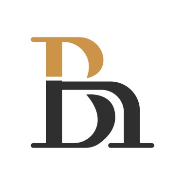 İlk bn harfi logo vektör şablonu tasarımı. Bağlı harf nb logo tasarımı. Basit bn vektör şablonu.