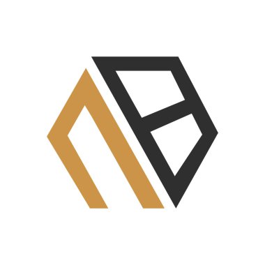 İlk bn harfi logo vektör şablonu tasarımı. Bağlı harf nb logo tasarımı. Basit bn vektör şablonu.