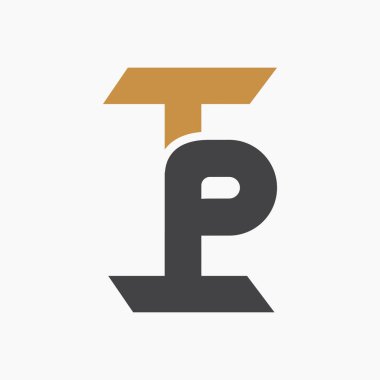 Yaratıcı modern iş tipografi vektör şablonlu ilk TP harfi logosu. Yaratıcı soyut harf pt logo tasarımı.