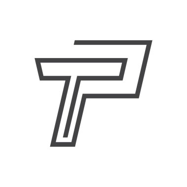 İlk TP harfi logo vektör şablonu tasarımı. Yaratıcı soyut harf pt logo tasarımı. Bağlı pt harfi logo tasarımı.