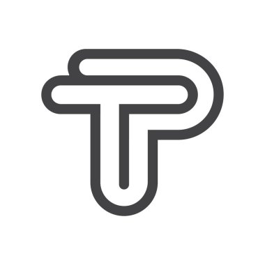 İlk TP harfi logo vektör şablonu tasarımı. Yaratıcı soyut harf pt logo tasarımı. Bağlı pt harfi logo tasarımı.