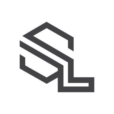 Yaratıcı modern iş tipografi vektör şablonlu ilk SL harf logosu. Yaratıcı soyut harf LS logo tasarımı.