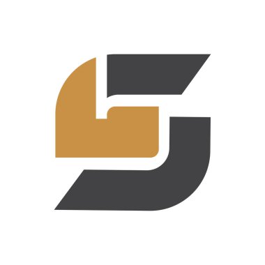 Yaratıcı soyut harf LS logo tasarımı. Bağlı harf SL logo tasarımı.