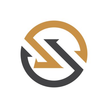 Yaratıcı soyut harf LS logo tasarımı. Bağlı harf SL logo tasarımı.