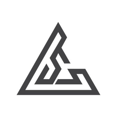 Yaratıcı soyut harf LS logo tasarımı. Bağlı harf SL logo tasarımı.