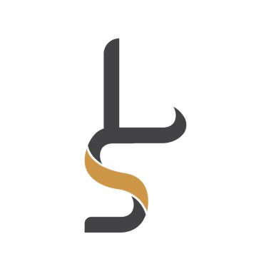 İlk SL harfi logo vektör şablonu tasarımı. Bağlı harf LS logo tasarımı. Basit SL vektör şablonu.