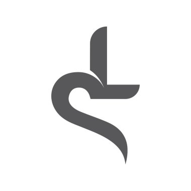 İlk SL harfi logo vektör şablonu tasarımı. Bağlı harf LS logo tasarımı. Basit SL vektör şablonu.