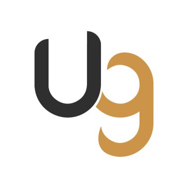 İlk Ug harfi logo vektör şablonu tasarımı. Bağlı harf gu logosu tasarımı.