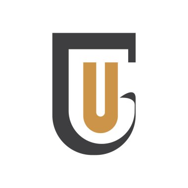 Yaratıcı modern iş tipografi vektör şablonlu ilk çirkin harf logosu. Yaratıcı soyut harf gu logosu tasarımı.