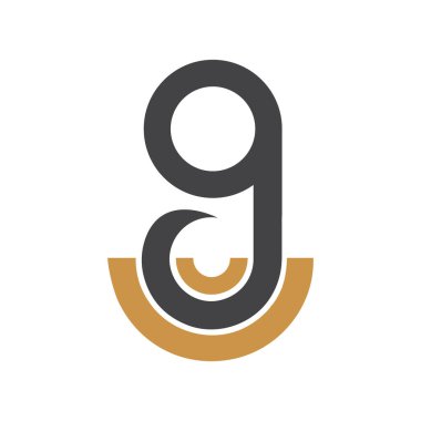 Yaratıcı soyut harf gu logosu tasarımı. Bağlı harf Ug logo tasarımı.