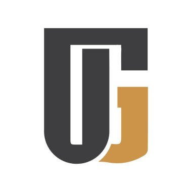 Yaratıcı soyut harf gu logosu tasarımı. Bağlı harf Ug logo tasarımı.