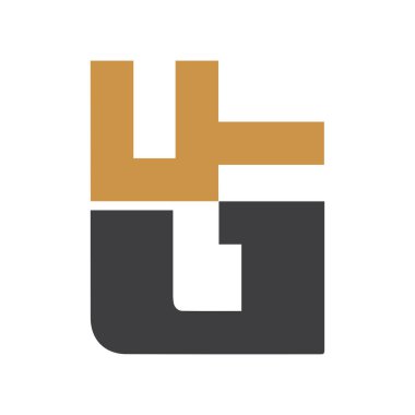Yaratıcı soyut harf gu logosu tasarımı. Bağlı harf Ug logo tasarımı.