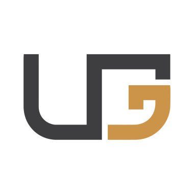 İlk Ug harfi logo vektör şablonu tasarımı. Bağlı harf gu logosu tasarımı.
