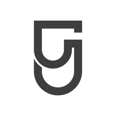 İlk Ug harfi logo vektör şablonu tasarımı. Bağlı harf gu logosu tasarımı.
