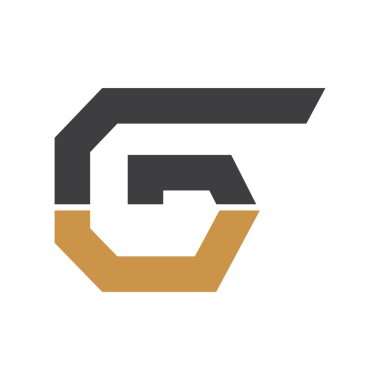 Yaratıcı modern iş tipografi vektör şablonlu ilk çirkin harf logosu. Yaratıcı soyut harf gu logosu tasarımı.