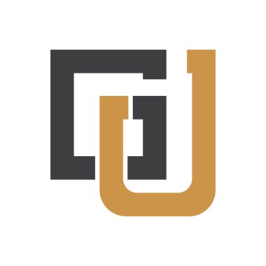 İlk Ug harfi logo vektör şablonu tasarımı. Bağlı harf gu logosu tasarımı. Basit çirkin vektör şablonu.
