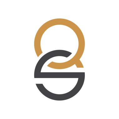 Başlangıç qs harf logo vektör şablonu tasarımı. Bağlı harf kare logo tasarımı.