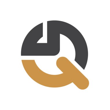 Başlangıç qs harf logo vektör şablonu tasarımı. Bağlı harf kare logo tasarımı.