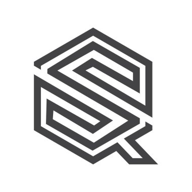 Başlangıç qs harf logo vektör şablonu tasarımı. Bağlı harf kare logo tasarımı.