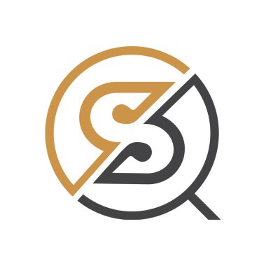 Yaratıcı modern iş tipografi vektör şablonlu ilk Qs harf logosu. Yaratıcı soyut harf kare logo tasarımı.