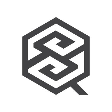 Yaratıcı modern iş tipografi vektör şablonlu ilk Qs harf logosu. Yaratıcı soyut harf kare logo tasarımı.