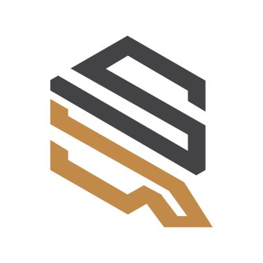 Başlangıç qs harf logo vektör şablonu tasarımı. Bağlı harf kare logo tasarımı.