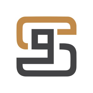 Başlangıç qs harf logo vektör şablonu tasarımı. Bağlı harf kare logo tasarımı. Basit qs vektör şablonu.