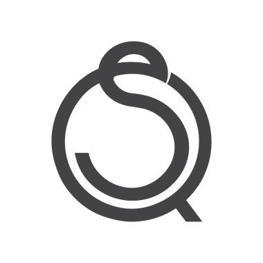 Başlangıç qs harf logo vektör şablonu tasarımı. Yaratıcı soyut harf kare logo tasarımı. Bağlı harf kare logo tasarımı.