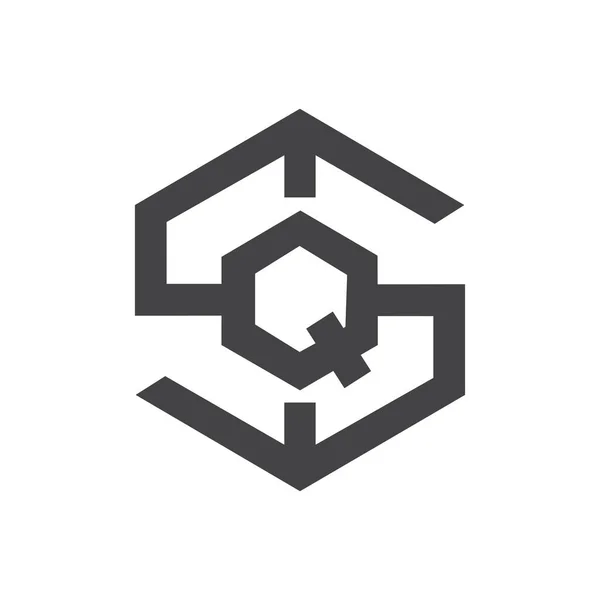 初期のQs文字ロゴベクトルテンプレートデザイン リンク文字平方ロゴデザイン 単純なQsベクトルテンプレート — ストックベクタ
