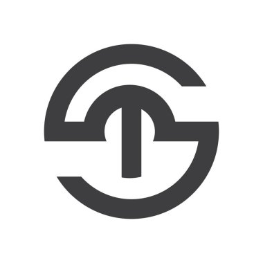 Yaratıcı soyut harf St. logo tasarımı. Bağlı harf t logo tasarımı.