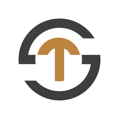 Yaratıcı soyut harf St. logo tasarımı. Bağlı harf t logo tasarımı.