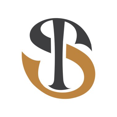 Yaratıcı soyut harf St. logo tasarımı. Bağlı harf t logo tasarımı.