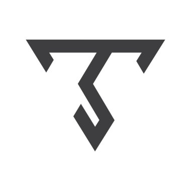 İlk T harfi logo vektör şablonu tasarımı. Yaratıcı soyut harf St. logo tasarımı. Bağlı harf St. logo tasarımı.