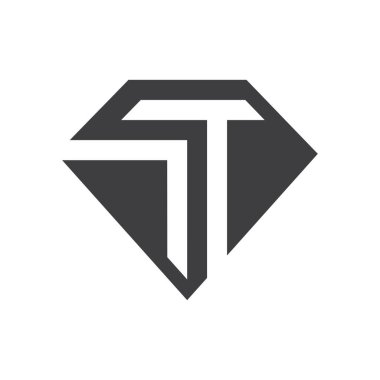 İlk T harfi logo vektör şablonu tasarımı. Bağlı St. logo tasarımı. Basit t vektör şablonu.