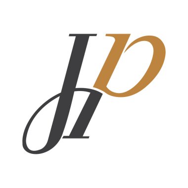 Yaratıcı modern iş tipografi vektör şablonlu ilk jp harfi logosu. Yaratıcı soyut harf pijama logosu tasarımı.